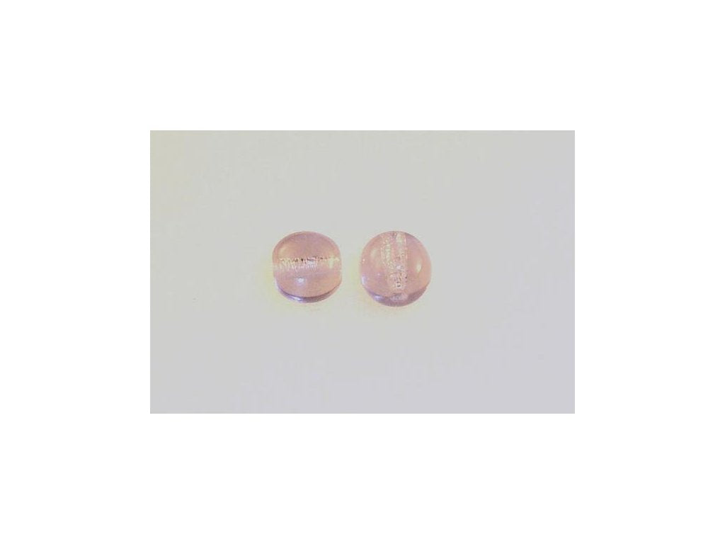 Round Pressed Beads Transparent Light Amethyst Glass Czech Republic