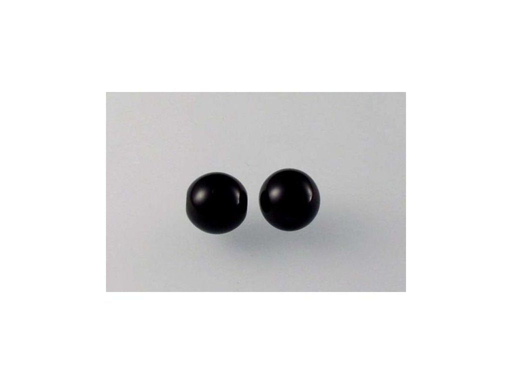 Round Pressed Beads Black Glass Czech Republic
