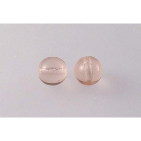 Round Pressed Beads 8 mm, Transparent Pink (70100), Bohemia Crystal Glass, Czechia 11119001