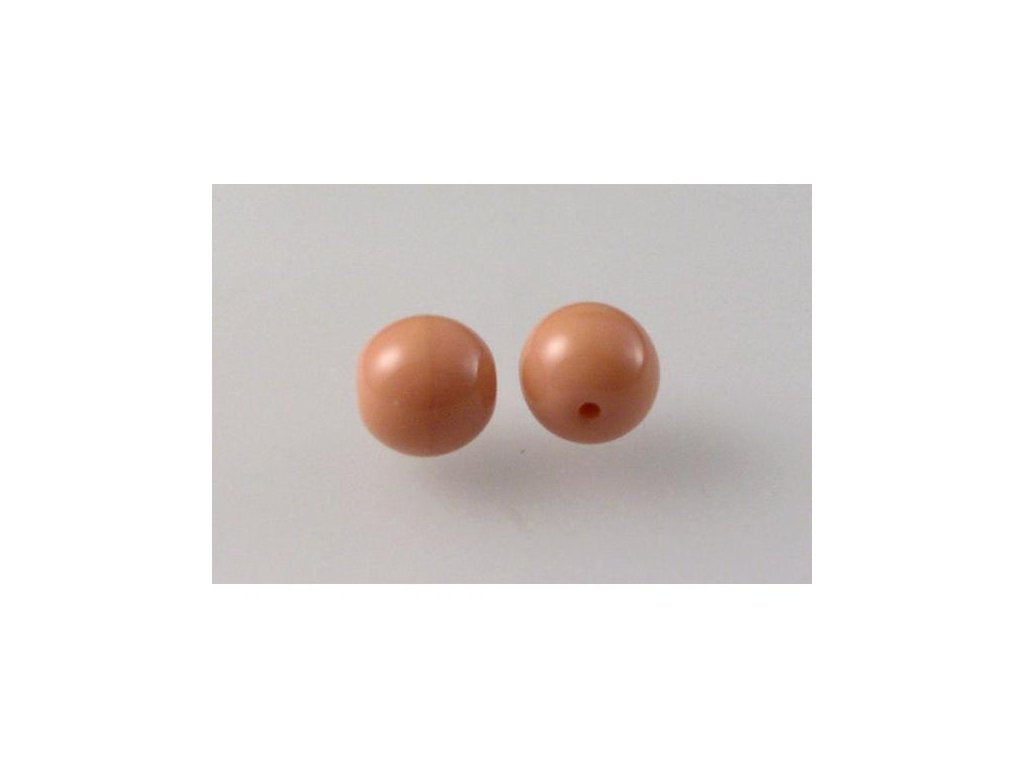 Round Pressed Beads Opaque Pink Glass Czech Republic