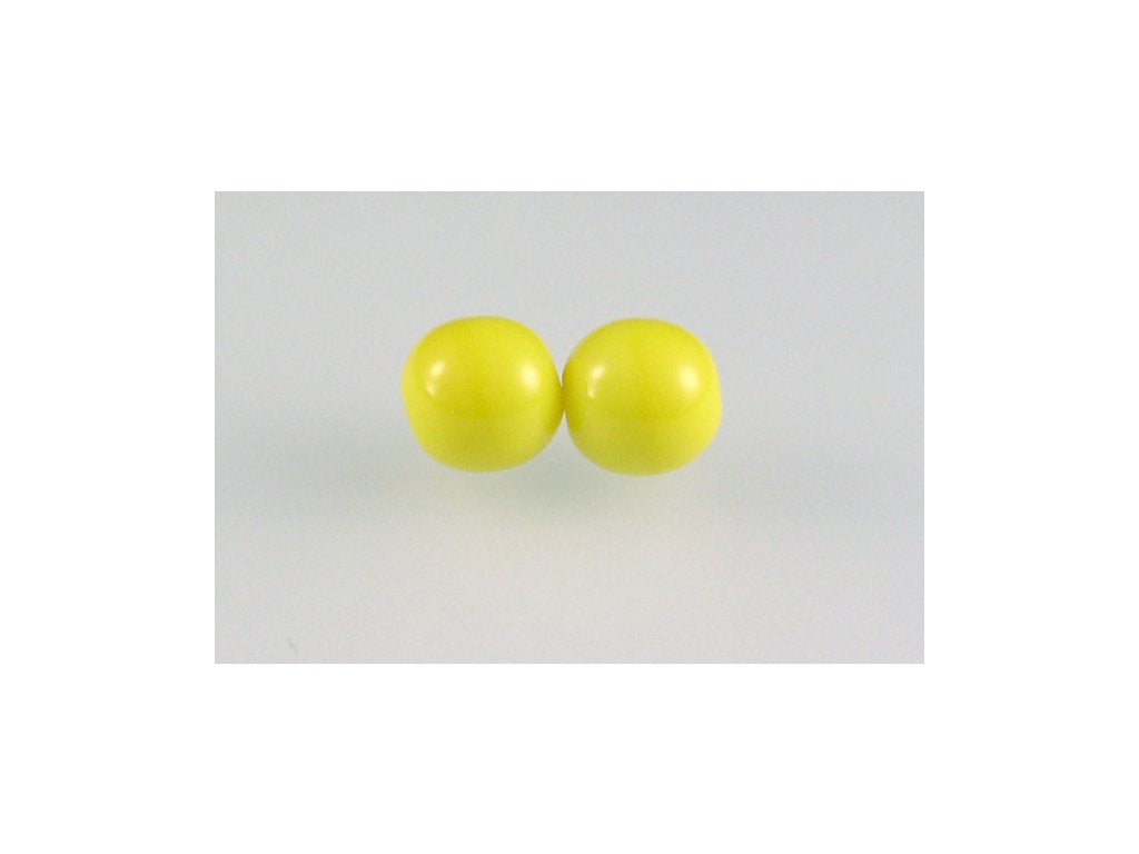 Round Pressed Beads Yellow Glass Czech Republic