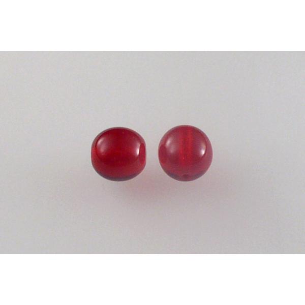 Round Pressed Beads 8 mm, Ruby Red (90080), Bohemia Crystal Glass, Czechia 11119001