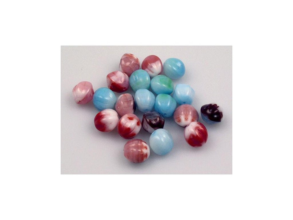 Melon Round Beads Mix 1 Glass Czech Republic