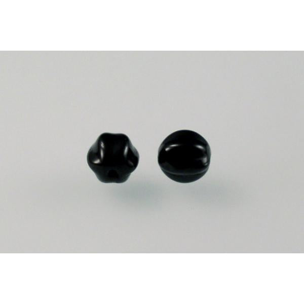 Melon Round Beads 6 mm, Black (23980), Bohemia Crystal Glass, Czechia 11119201