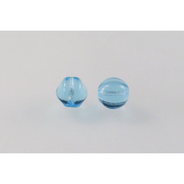 Melon Round Beads 6 mm, Transparent Aqua (60000), Bohemia Crystal Glass, Czechia 11119201