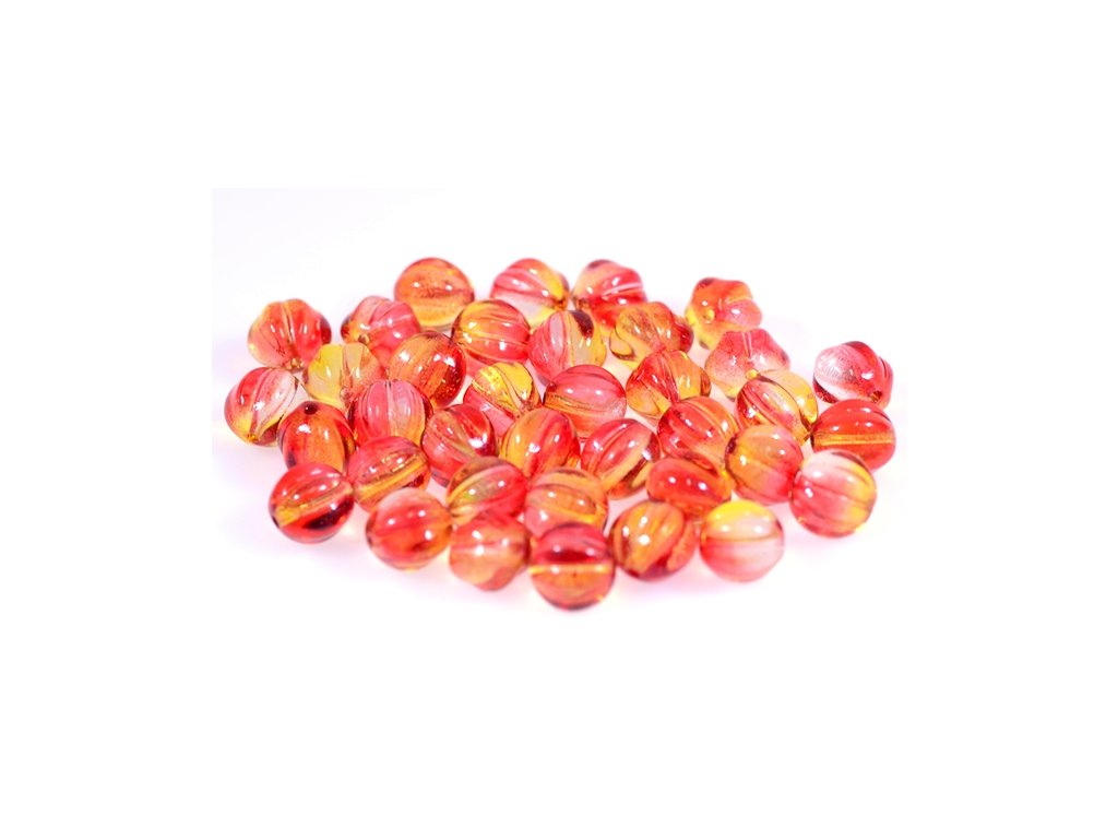 Melon Round Beads 00030/48001 Glass Czech Republic