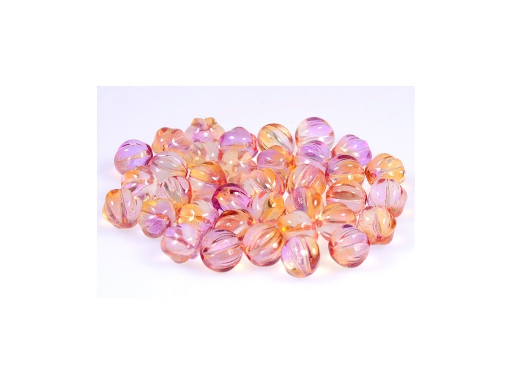 Melon Round Beads 00030/48016 Glass Czech Republic