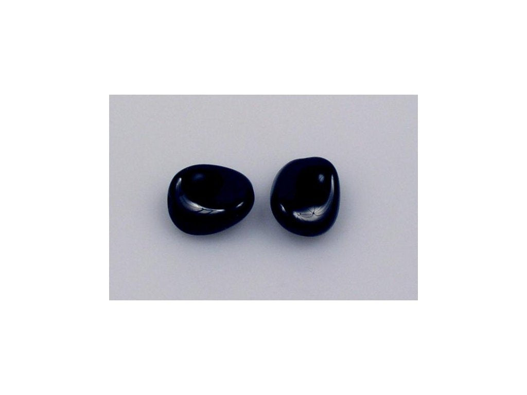Pressed Beads Black Glass Czech Republic