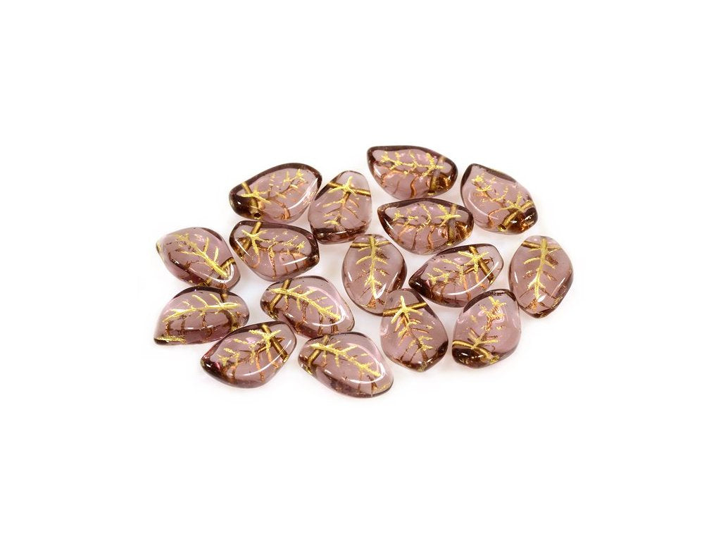 Pressed Beads Leaf 20020/54202 Glass Czech Republic