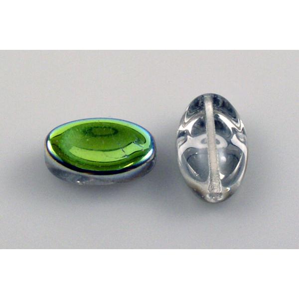 Pressed Beads Flat Oval 17 x 11 mm, Crystal Crystal Vitrail Medium Coating (30-28101), Bohemia Crystal Glass, Czechia 11130134