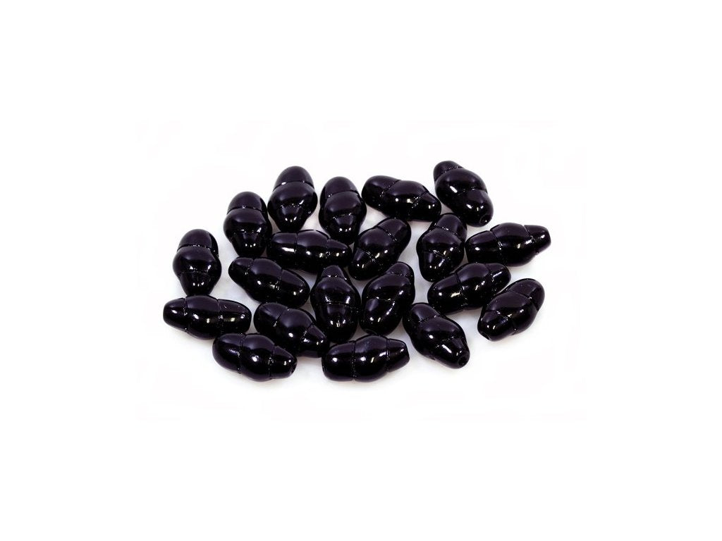 Pressed Beads Black Glass Czech Republic