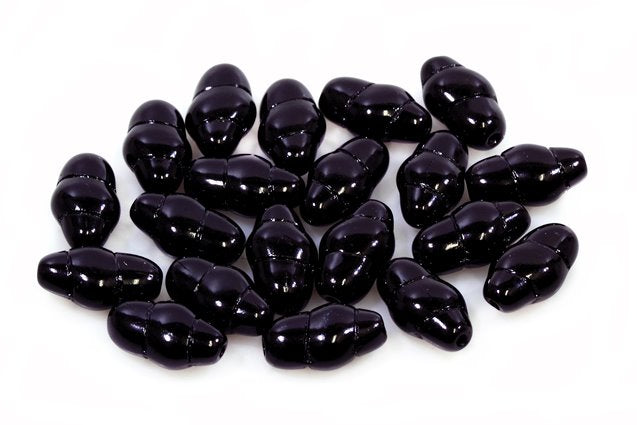 Pressed Beads 13 x 7 mm, Black (23980), Bohemia Crystal Glass, Czechia 11130275