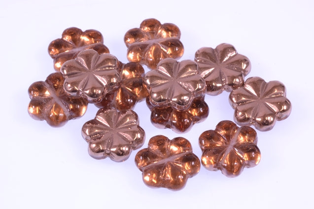 Pressed Beads Flower 13 mm, Crystal Rose Gold Capri (30-27101), Bohemia Crystal Glass, Czechia 11130378
