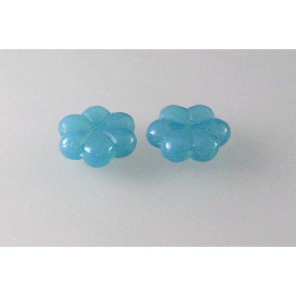 Pressed Beads Flower 13 mm, Opal Aqua (61120), Bohemia Crystal Glass, Czechia 11130378