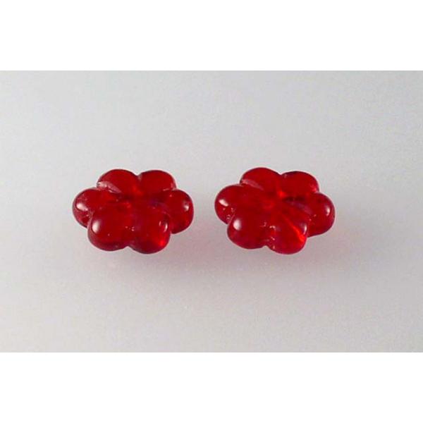 Pressed Beads Flower 13 mm, Ruby Red (90080), Bohemia Crystal Glass, Czechia 11130378