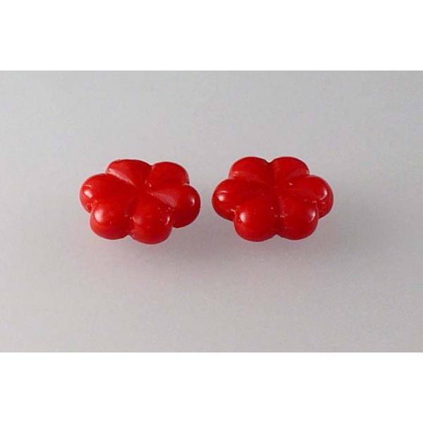 Pressed Beads Flower 13 mm, Opaque Red (93200), Bohemia Crystal Glass, Czechia 11130378