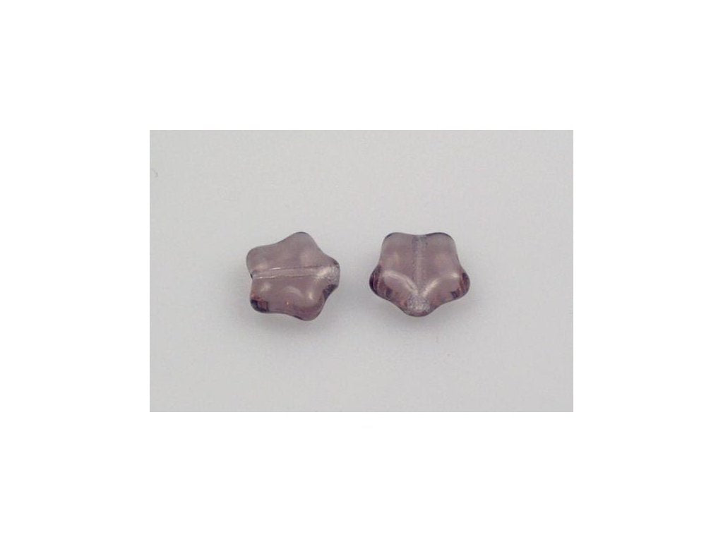 Pressed Beads Star Transparent Light Amethyst Glass Czech Republic