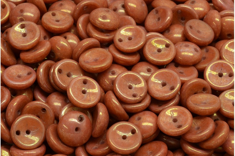 Piggy Beads, White Luster Ruby (02010-14497), Glass, Czech Republic
