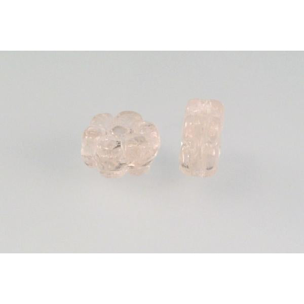 Pressed Beads Flowers 8 mm, Transparent Pink (70100), Bohemia Crystal Glass, Czechia 11130409