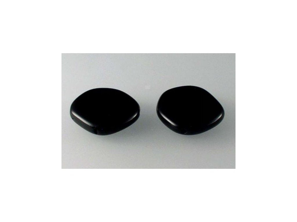 Pressed Beads Black Glass Czech Republic