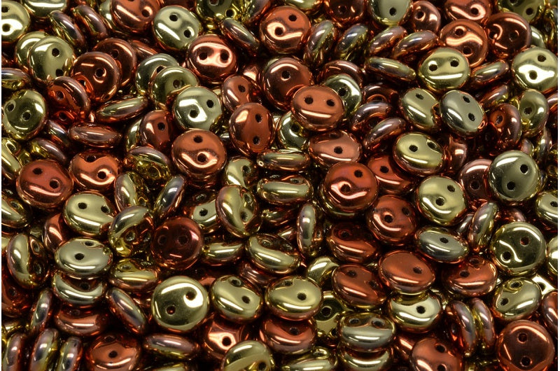 2穴レンズ豆ビーズ、クリスタル 98542 (00030-98542)、ガラス、チェコ共和国