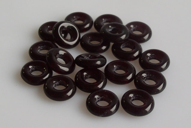 Demi Round O-bead Circular Spacer Beads 10 mm, Transparent Red (90110), Bohemia Crystal Glass, Czechia 11144003