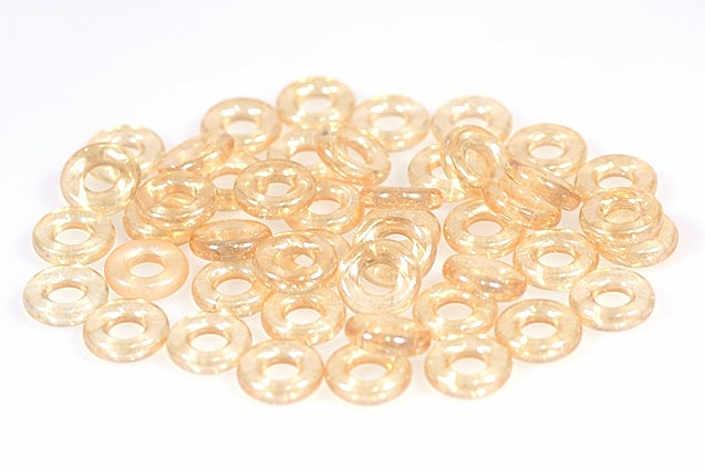 Demi Round O-bead Circular Spacer Beads 9 mm, Crystal Luster Brown Full Coated (30-14413), Bohemia Crystal Glass, Czechia 11144003