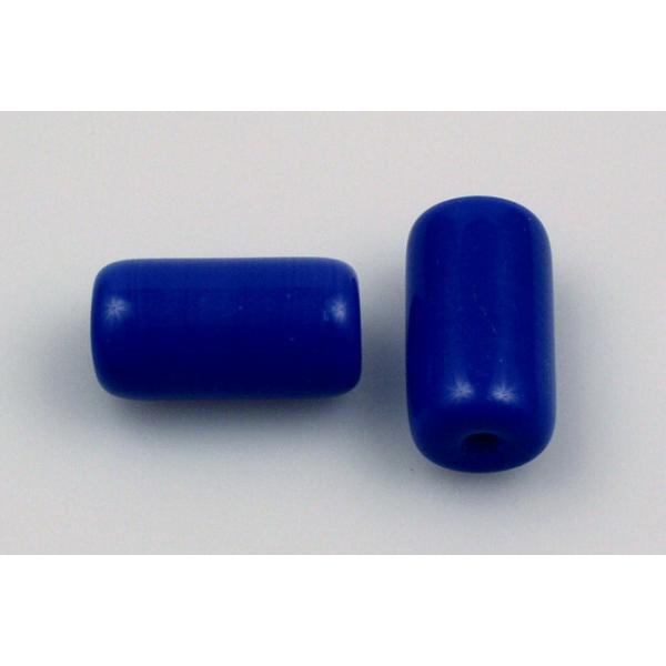 Pressed Beads Tube 14 x 7 20 x 11 mm, Opaque Blue (33050), Bohemia Crystal Glass, Czechia 11149002
