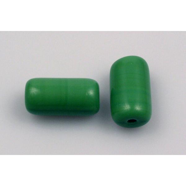 Pressed Beads Tube 14 x 7 20 x 11 mm, Opaque Green (53250), Bohemia Crystal Glass, Czechia 11149002