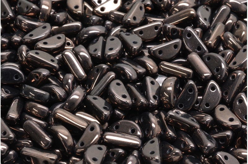 Half Moon Beads, Black Purple (23980-15726), Glass, Czech Republic