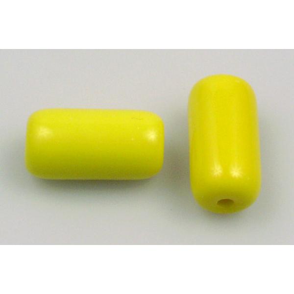 Pressed Beads Tube 14 x 7 20 x 11 mm, Bright Yellow (83130), Bohemia Crystal Glass, Czechia 11149002