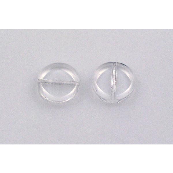 Pressed Flat Round Coin Beads 10 mm, Crystal (30), Bohemia Crystal Glass, Czechia 11149004