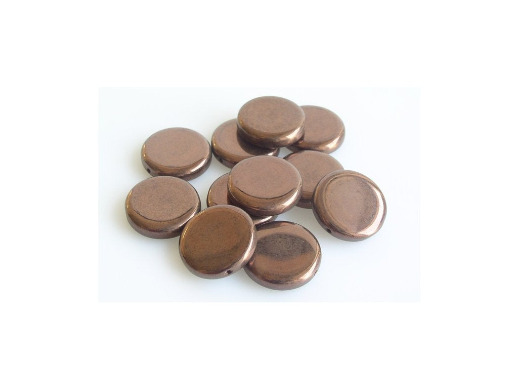 Pressed Beads Flat Round 23980/14415 Glass Czech Republic