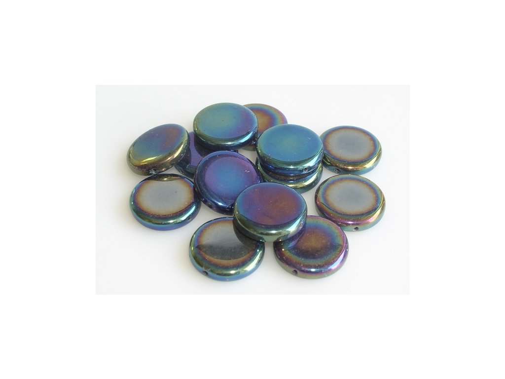 Pressed Beads Flat Round 23980/21435 Glass Czech Republic