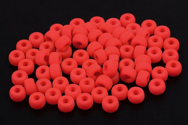 Pressed Beads Pony Bagel 6 mm, Chalk White Red (3000-25144), Bohemia Crystal Glass, Czechia 11149017
