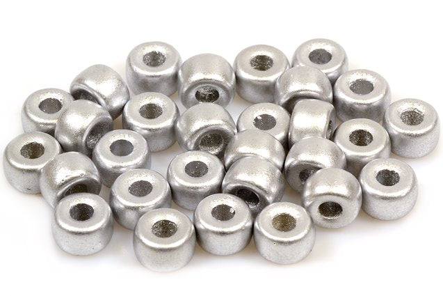 Pressed Beads Pony Bagel 9 mm, Silver Matte (1700), Bohemia Crystal Glass, Czechia 11149017