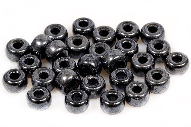 Pressed Beads Pony Bagel 9 mm, Black Hematite (23980-14400), Bohemia Crystal Glass, Czechia 11149017