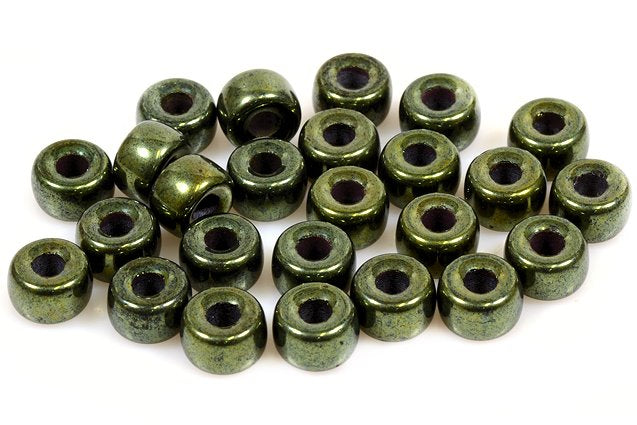 Pressed Beads Pony Bagel 9 mm, Black Luster Red Full Coated (23980-14495), Bohemia Crystal Glass, Czechia 11149017