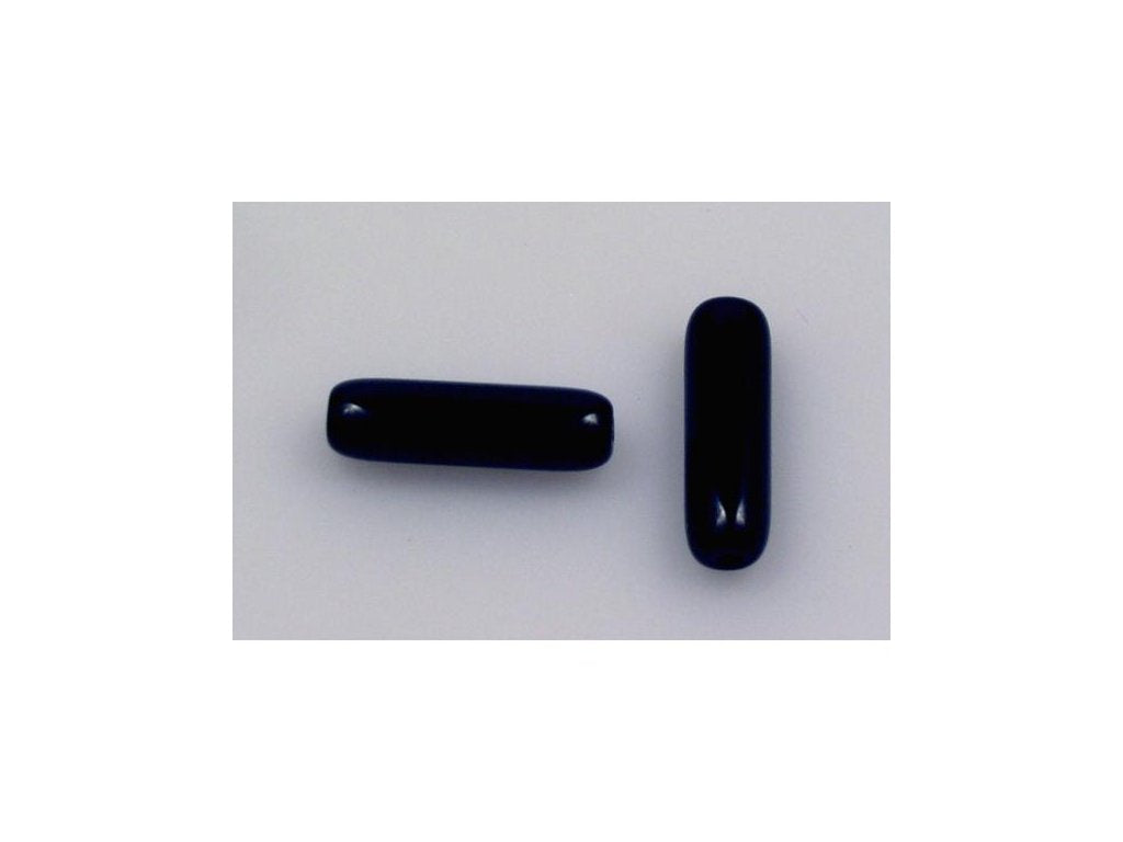 Pressed Beads Tube Black Glass Czech Republic