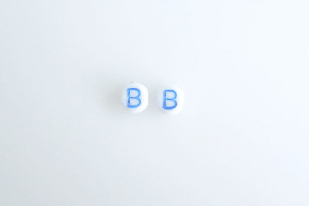 Letter beads with 6 mm, Chalk White 46433 B (3000-46433-B-), Bohemia Crystal Glass, Czechia 11149220