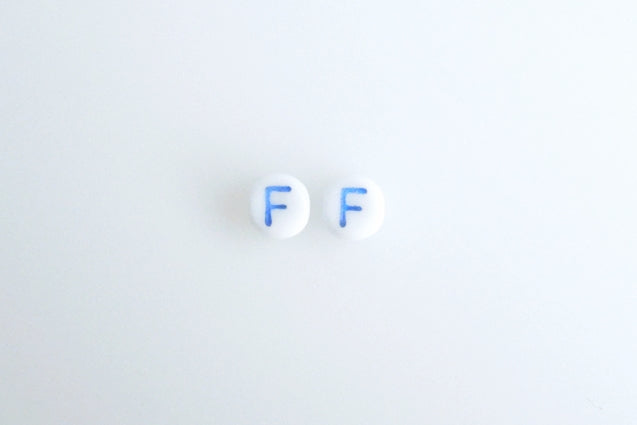 Letter beads with 6 mm, Chalk White 46433 F (3000-46433-F-), Bohemia Crystal Glass, Czechia 11149220