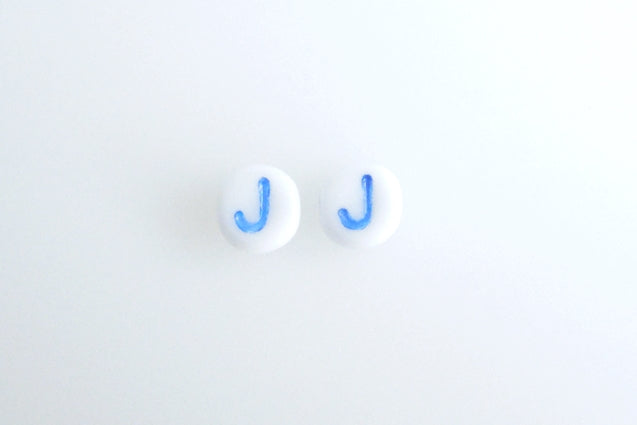 Letter beads with 6 mm, Chalk White 46433 J (3000-46433-J-), Bohemia Crystal Glass, Czechia 11149220