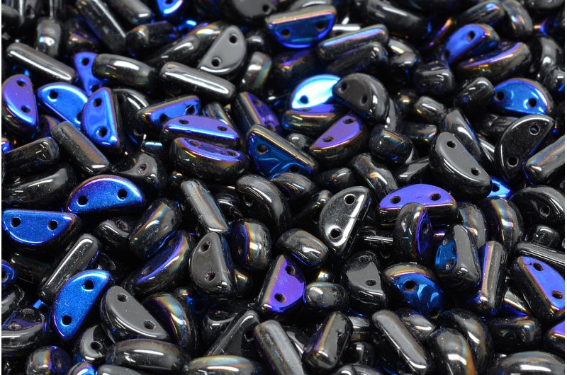 Half Moon Beads, Black 29901 (23980-29901), Glass, Czech Republic