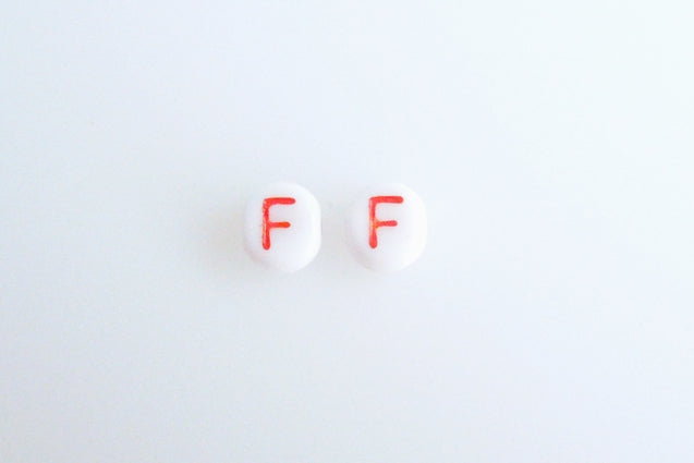 Letter beads with 6 mm, Chalk White 46497 F (3000-46497-F-), Bohemia Crystal Glass, Czechia 11149220