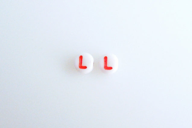 Letter beads with 6 mm, Chalk White 46497 L (3000-46497-L-), Bohemia Crystal Glass, Czechia 11149220