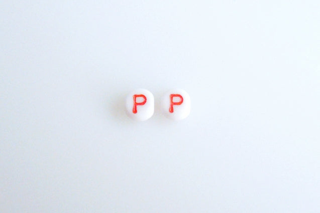 Letter beads with 6 mm, Chalk White 46497 P (3000-46497-P-), Bohemia Crystal Glass, Czechia 11149220