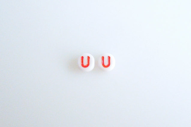 Letter beads with 6 mm, Chalk White 46497 U (3000-46497-U-), Bohemia Crystal Glass, Czechia 11149220