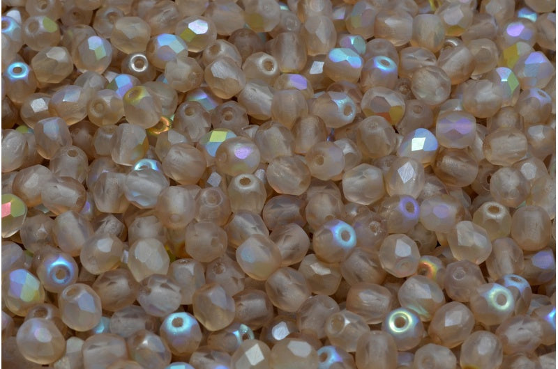 ファセットビーズラウンド、クリスタルマット98534(00030-84100-98534)、ボヘミアクリスタルガラス、チェコ共和国