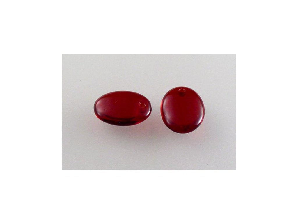 Pressed Beads Ruby Red Glass Czech Republic