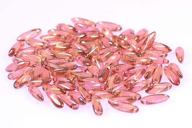 Dagger Beads 3 x 11 mm, Crystal Luster Red Full Coated (30-14495), Bohemia Crystal Glass, Czechia 11169014